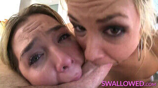 SWALLOWED - Samantha Reigns és Lolly Dames péniszt szopnak