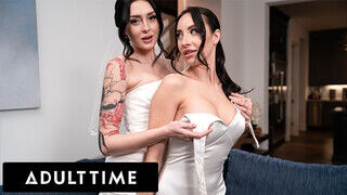 ADULT TIME - Érzéki, romantikus legelső szeretkezés a friss lesbi feleségek, Charlotte Sins és Melissa Stratton között